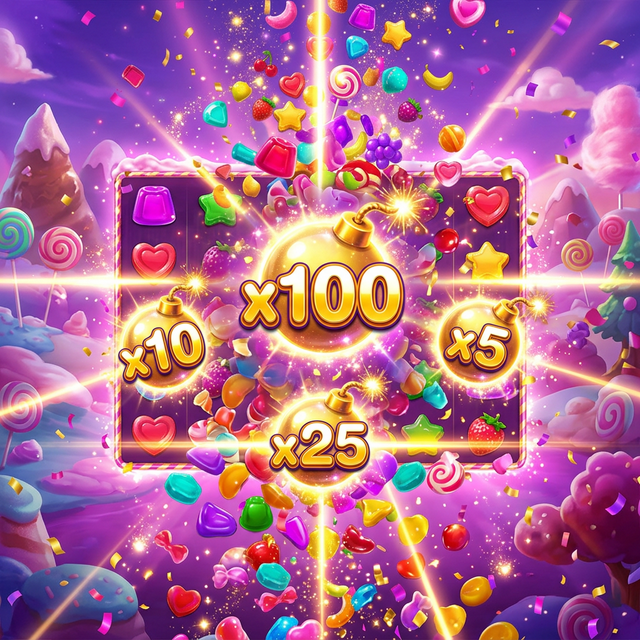 Bombas multiplicadoras en el bonus de Free Spins de Sweet Bonanza